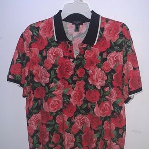 Forever 21 Rose collar Short sleeve shirt